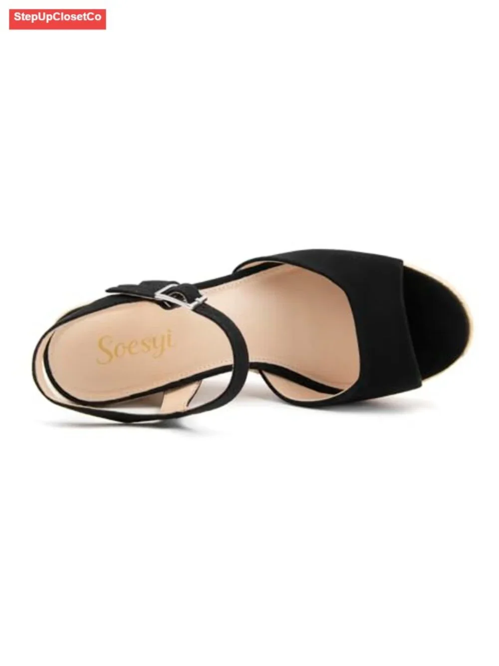 Wedge Platform Sandals Braided Espadrilles Ankle Strap Open Toe Buckle Sandals
